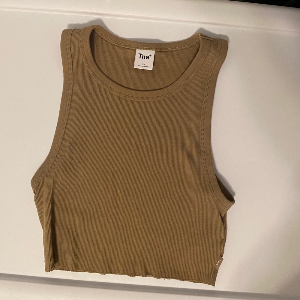 TNA ribbed cropped racer tank aritzia